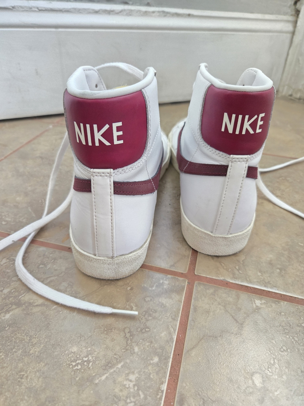 Nike Blazer Mid '70s White with Maroon Swoosh